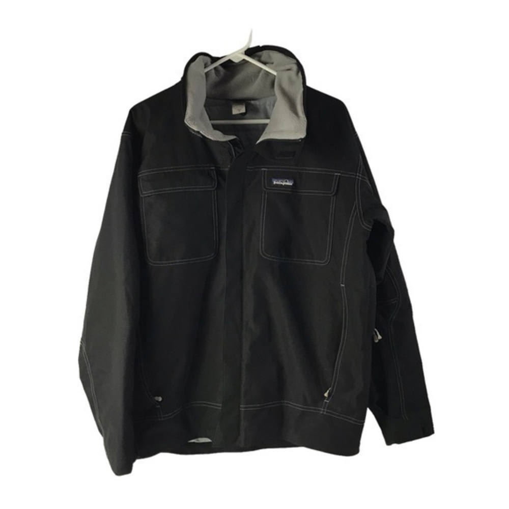PATAGONIA MENS SZ SMALL FULL ZIP BLACK WINTER COAT JACKET QUILTED LINING